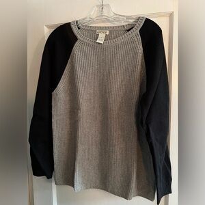 Orvis Waffle Knit Sweater | Gray & Black | Elbow Patches